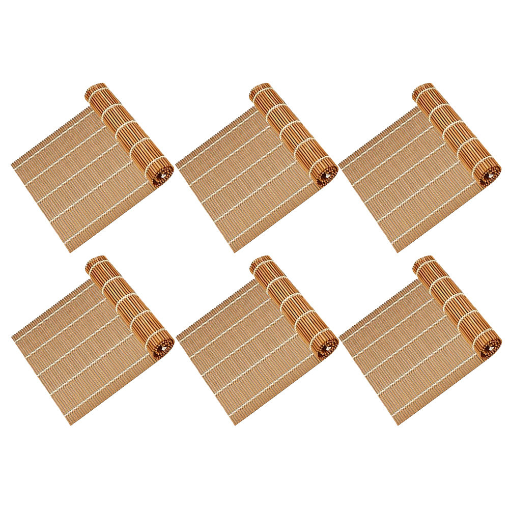 Sushi Mat Bamboo - 6Pcs Bamboo Sushi Rolling Mat Set