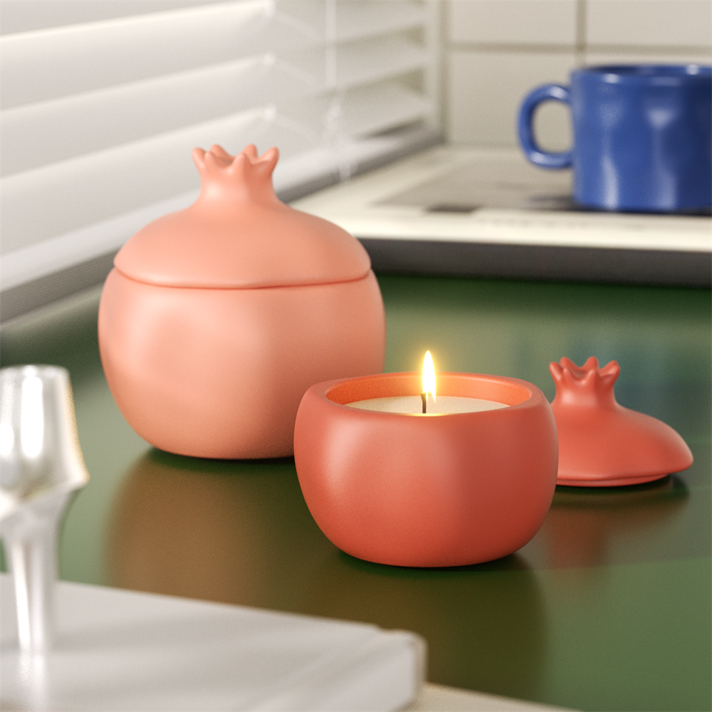 Idli Steamer Mold - Nicole Pomegranate Concrete Candle Jar and