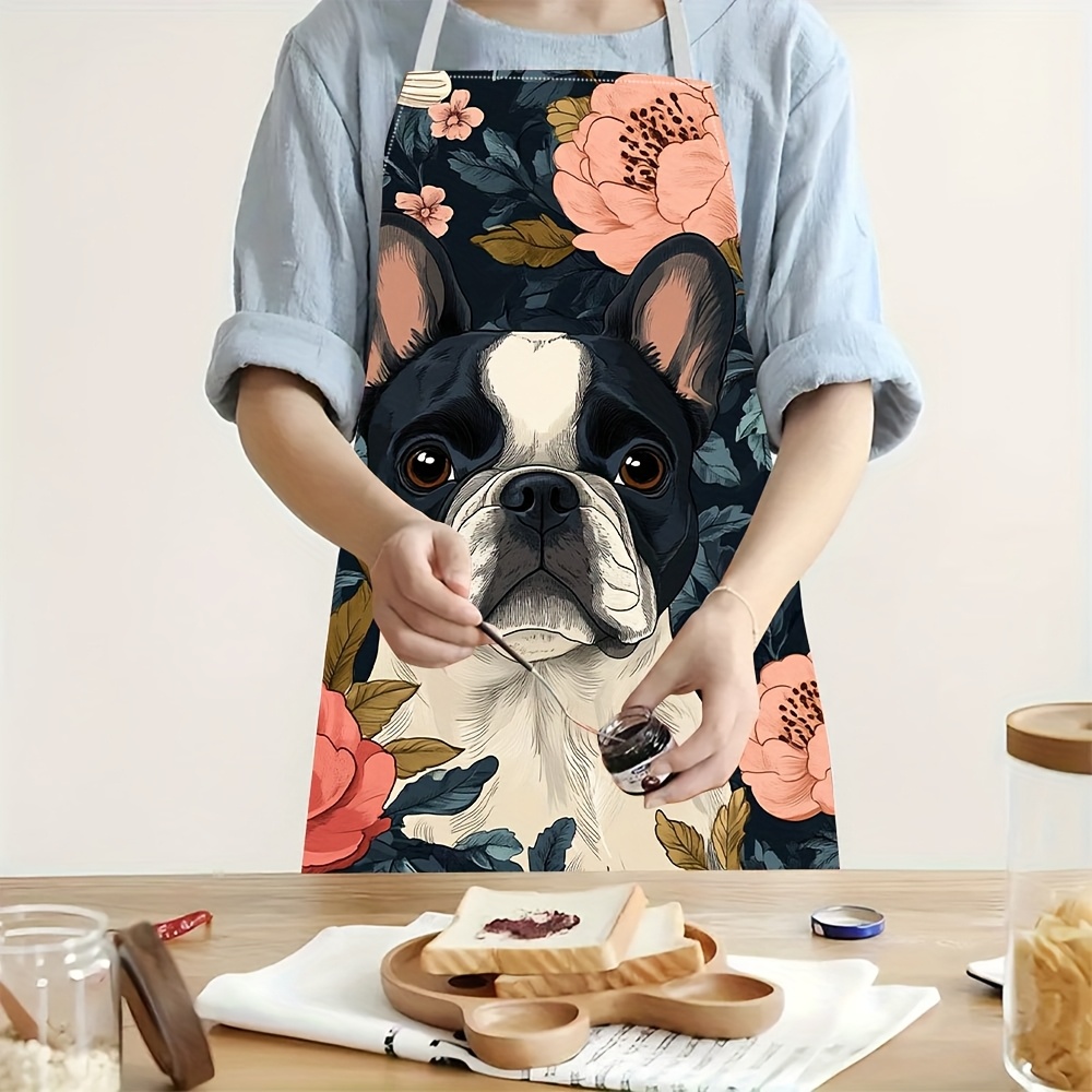 French Bulldog Floral Apron -  – Home Cooking In French recenzja i cena