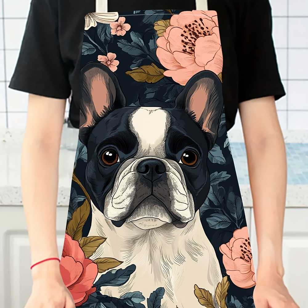 French Bulldog Floral Apron -  – Home Cooking In French recenzja i cena