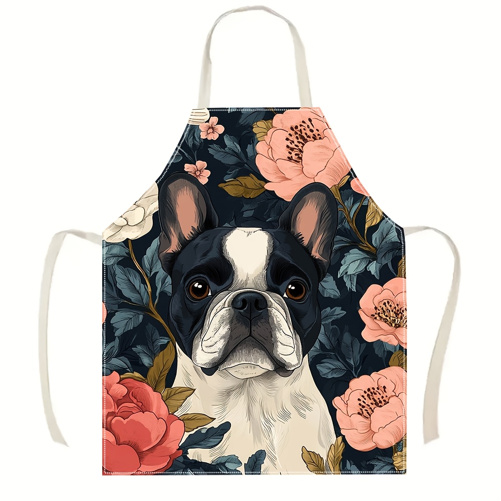 French Bulldog Floral Apron -  – Home Cooking In French recenzja i cena