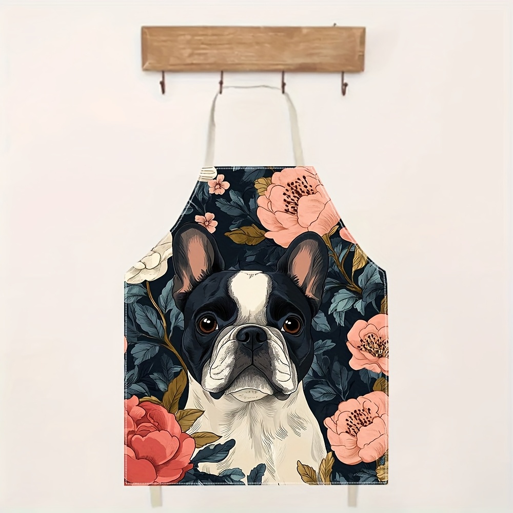 French Bulldog Floral Apron -  – Home Cooking In French recenzja i cena