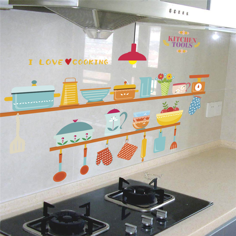 Kitchen Tools Pattern Wall Sti – Home Cooking Quotes recenzja i cena