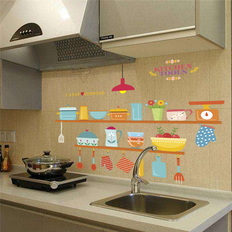 Kitchen Tools Pattern Wall Sti – Home Cooking Quotes recenzja i cena