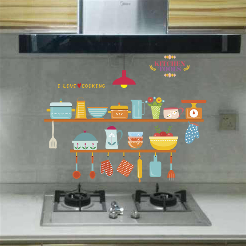 Kitchen Tools Pattern Wall Sti – Home Cooking Quotes recenzja i cena