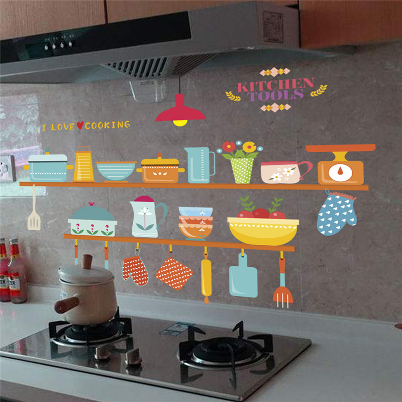 Kitchen Tools Pattern Wall Sti – Home Cooking Quotes recenzja i cena