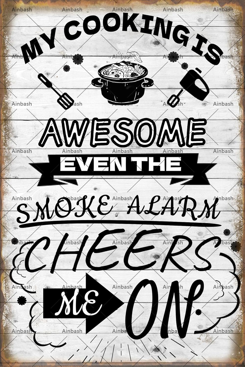 Funny Metal Tin Sign My Cookin – Home Cooking Quotes recenzja i cena