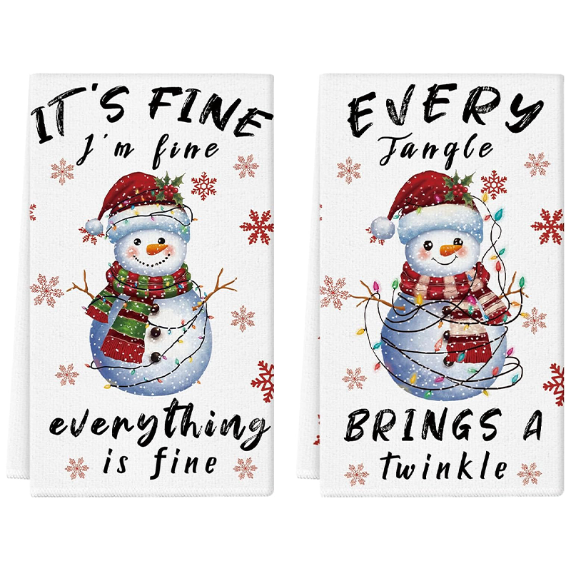 2Pcs, Christmas Snowman Funny  – Home Cooking Quotes recenzja i cena