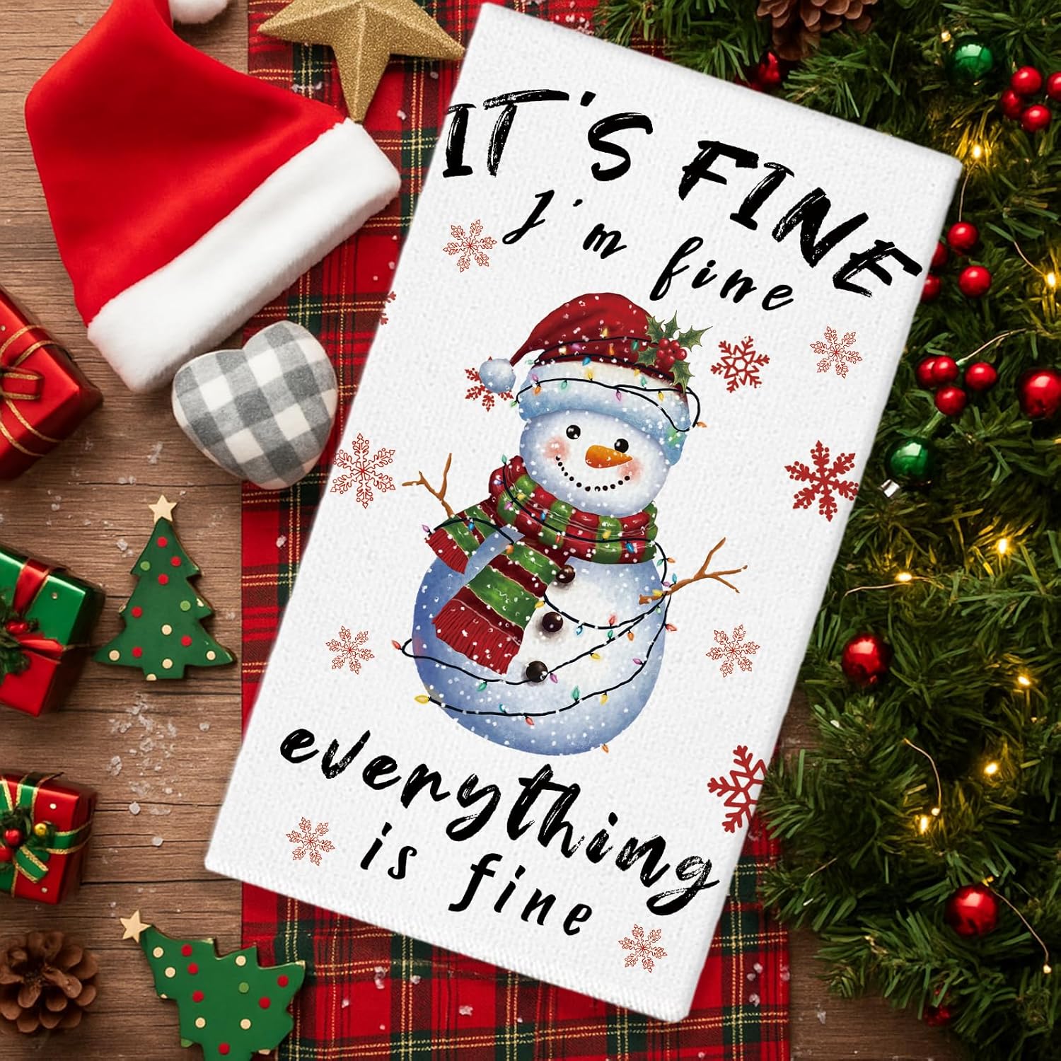 2Pcs, Christmas Snowman Funny  – Home Cooking Quotes recenzja i cena