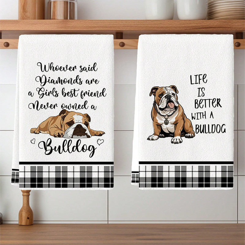 2Pcs, Bulldog Cute Quotes Kitc – Home Cooking Quotes recenzja i cena