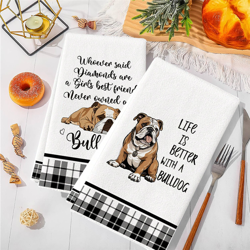 2Pcs, Bulldog Cute Quotes Kitc – Home Cooking Quotes recenzja i cena
