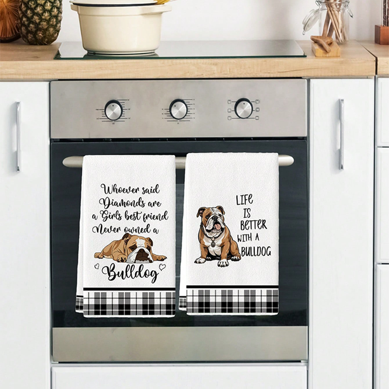 2Pcs, Bulldog Cute Quotes Kitc – Home Cooking Quotes recenzja i cena