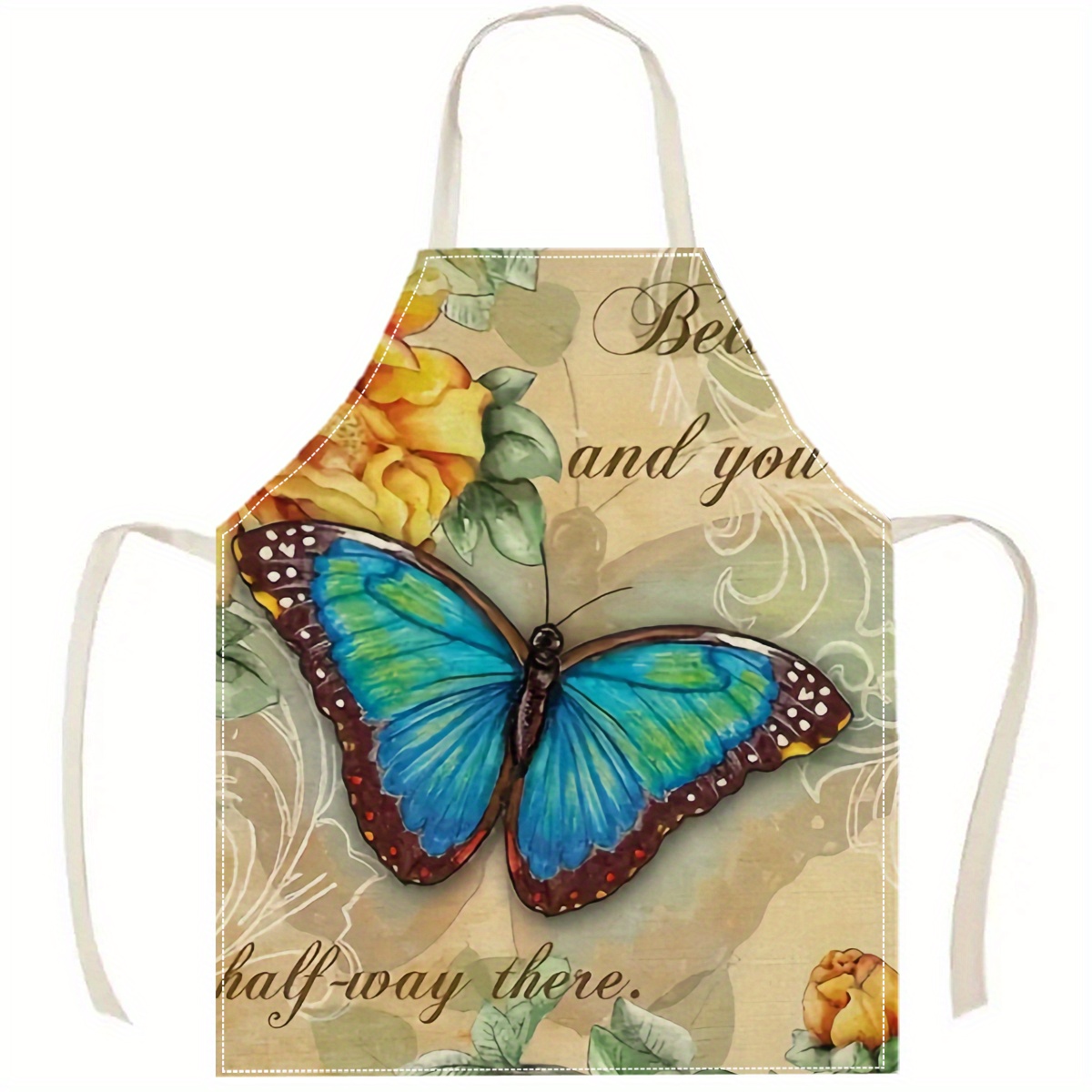 1pc Butterfly Flower Art Apron – Home Cooking Quotes recenzja i cena