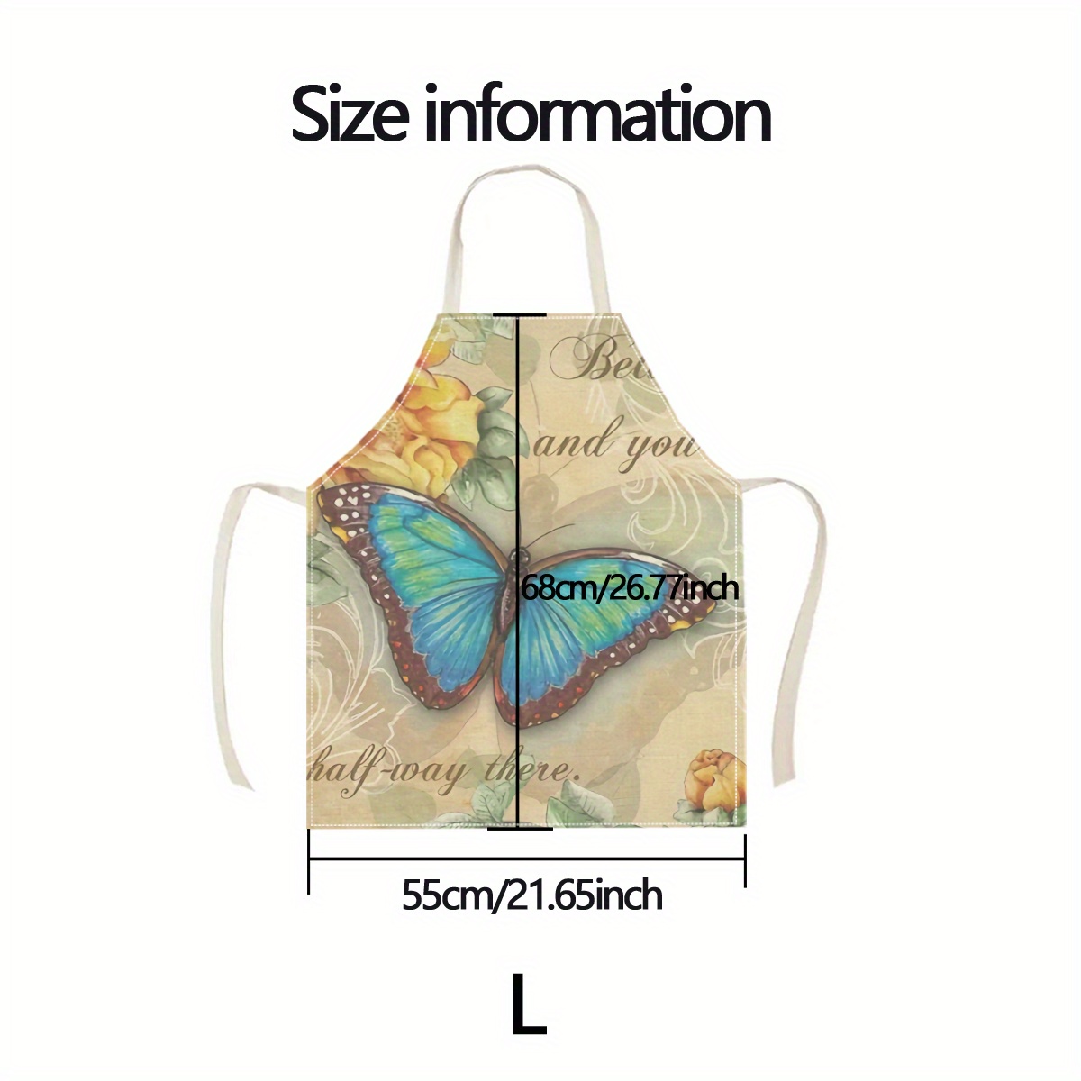 1pc Butterfly Flower Art Apron – Home Cooking Quotes recenzja i cena