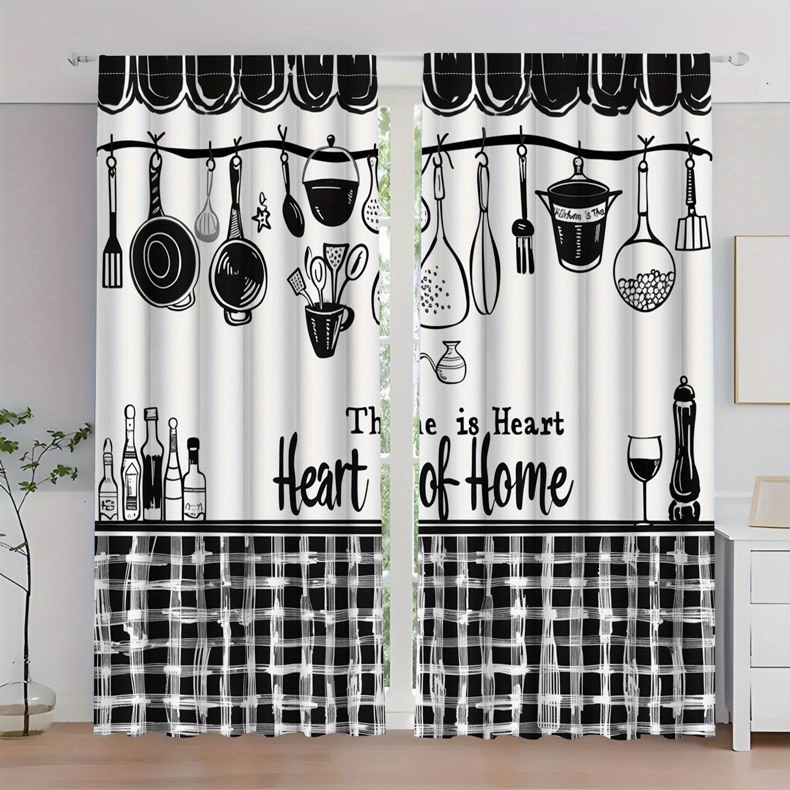Kitchen Utensils Text Curtains – Home Cooking Quotes recenzja i cena